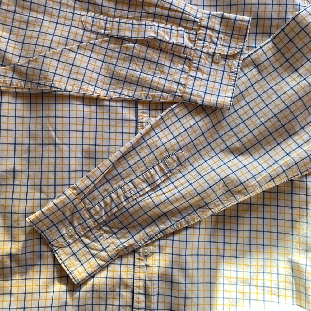 J. Crew Shirt Men’s Size L, Blue Yellow - Picture 8 of 13